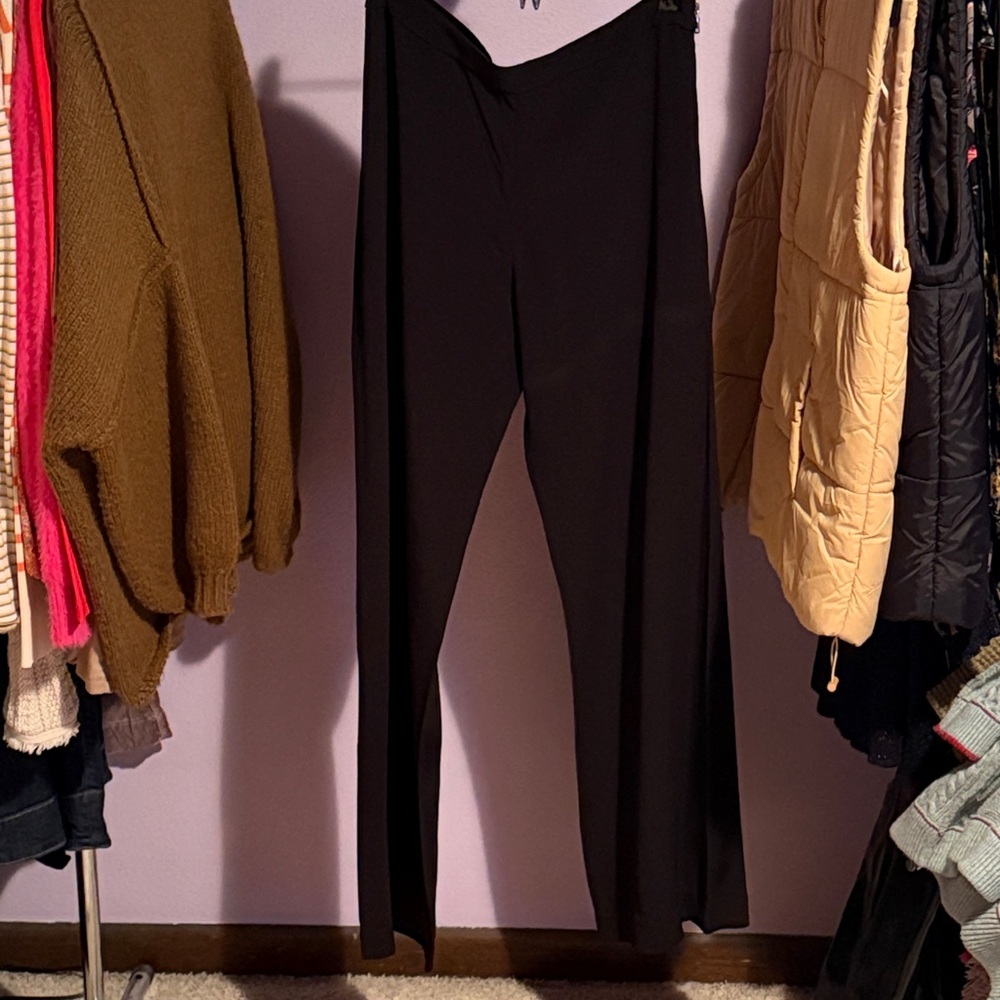 Black dress pants with gold detail